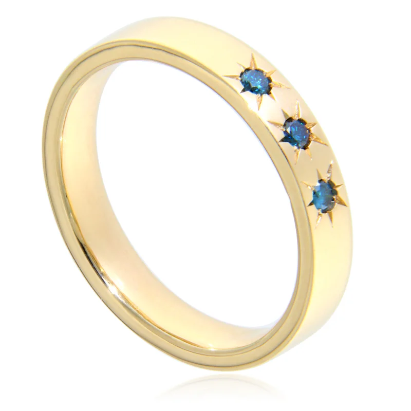  Verigheta Aur 14k Diamante Albe si Albastre Naturale - Design Reversibil cu Doua Fete