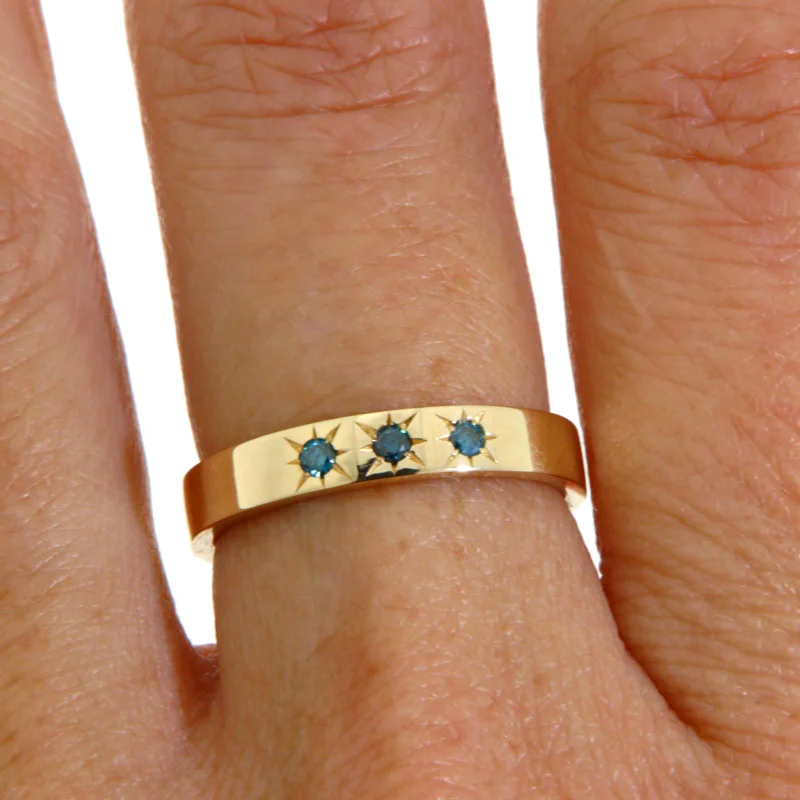  Verigheta Aur 14k Diamante Albe si Albastre Naturale - Design Reversibil cu Doua Fete