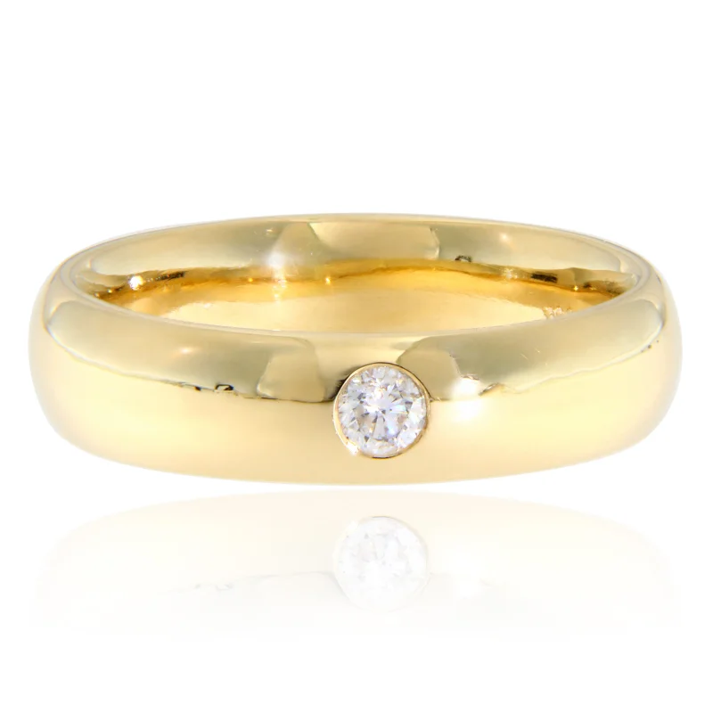 Verigheta Aur Galben 18k Plain Diamant Natural - Clasic si Elegant