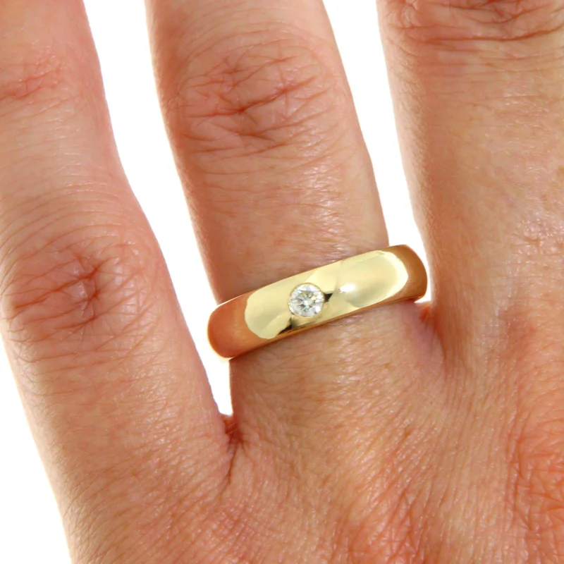 Verigheta Aur Galben 18k Plain Diamant Natural - Clasic si Elegant