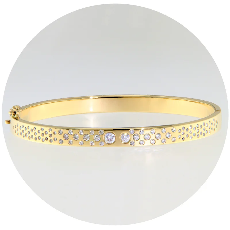 Bratara Aur Galben 14 k Diamante Naturale - Lux si Eleganta