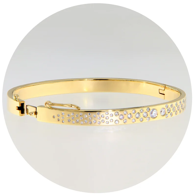 Bratara Aur Galben 14 k Diamante Naturale - Lux si Eleganta