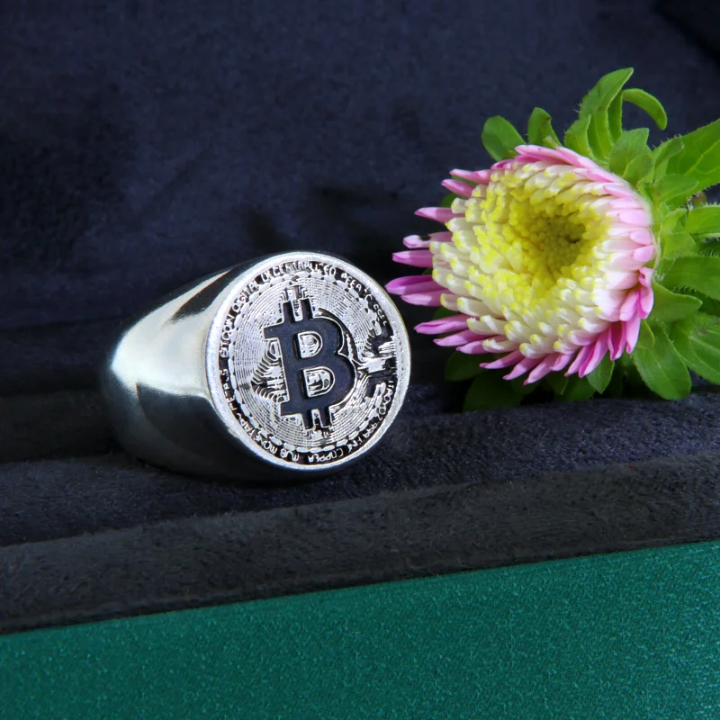 Ghiul Argint 925 Oxidat - Simbol Bitcoin