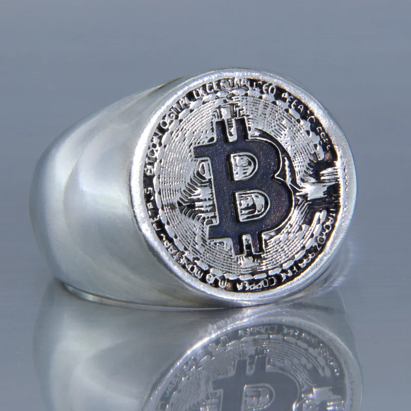 Ghiul Argint 925 Oxidat - Simbol Bitcoin