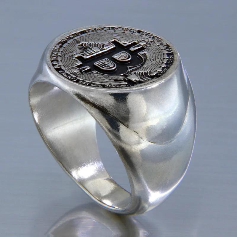 Ghiul Argint 925 Oxidat - Simbol Bitcoin