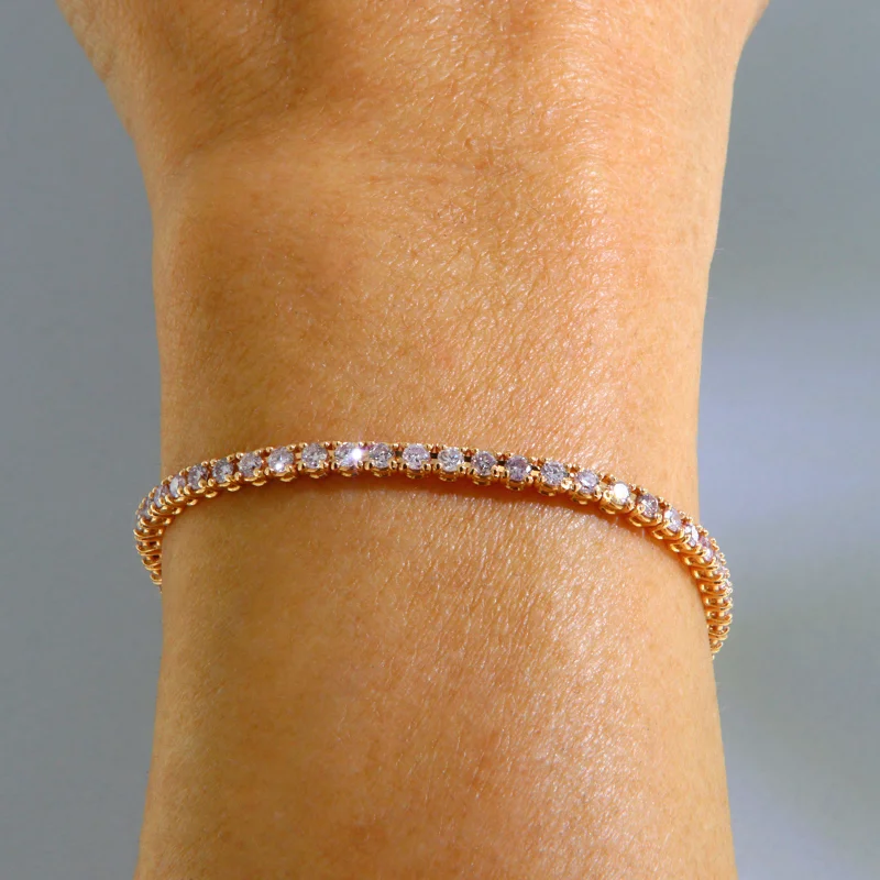 Bratara Tennis Aur Roz 18k Diamante Roz Fancy Light - Naturale Rare - Delicatete si Rafinament