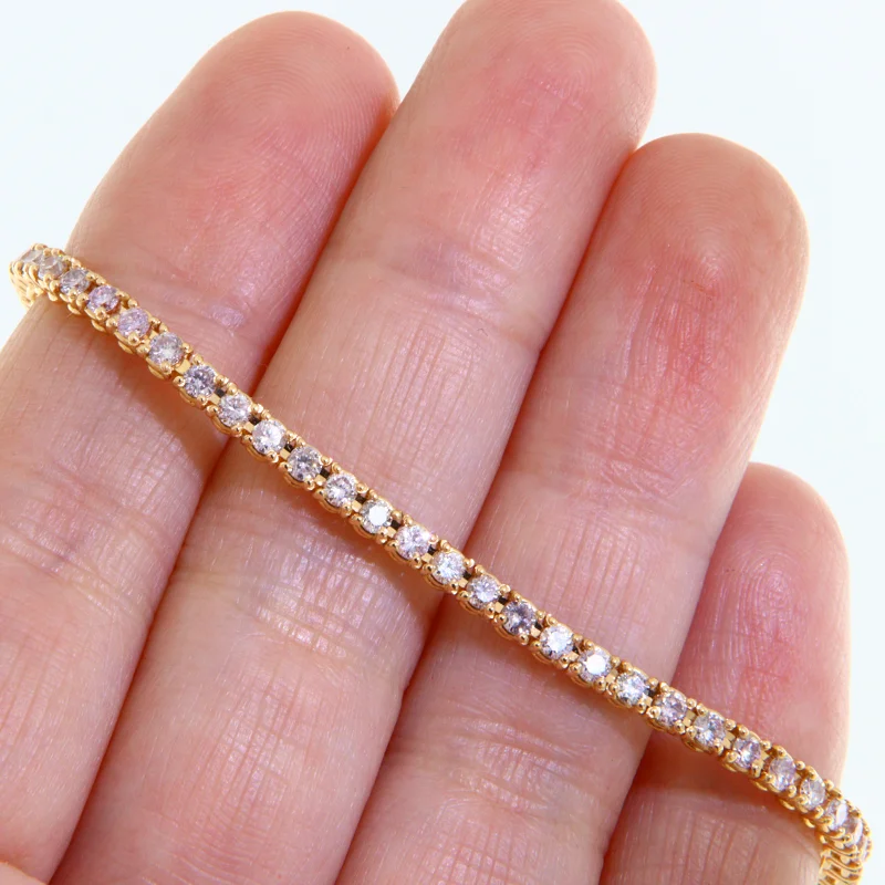 Bratara Tennis Aur Roz 18k Diamante Roz Fancy Light - Naturale Rare - Delicatete si Rafinament