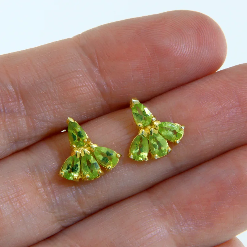 Cercei Stud Argint 925 Peridot Natural - Energie Luminoasa