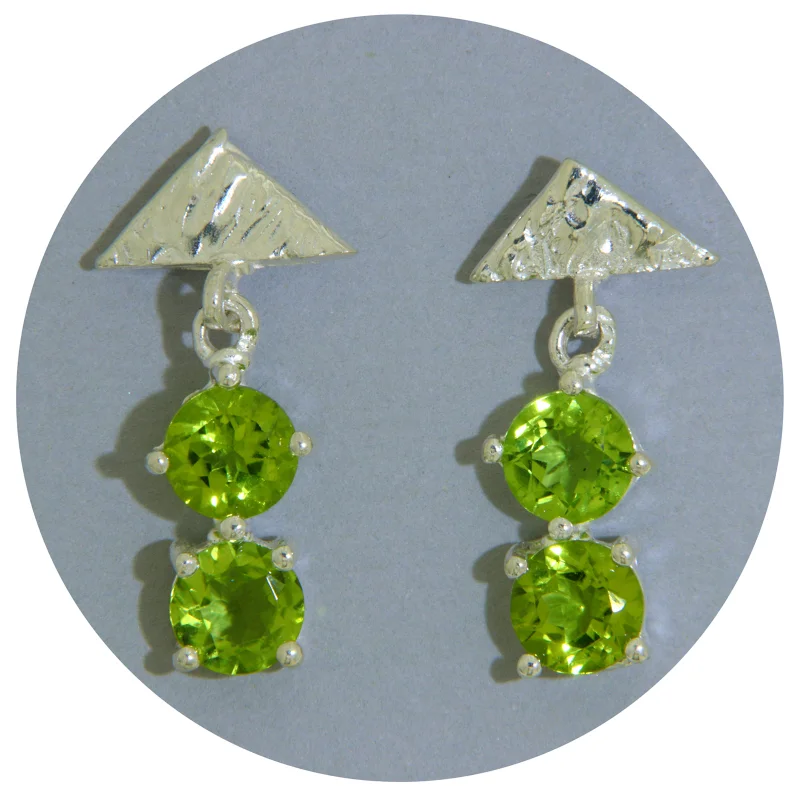 Cercei Stud Argint 925 Peridot Natural - Vitalitate si Stralucire