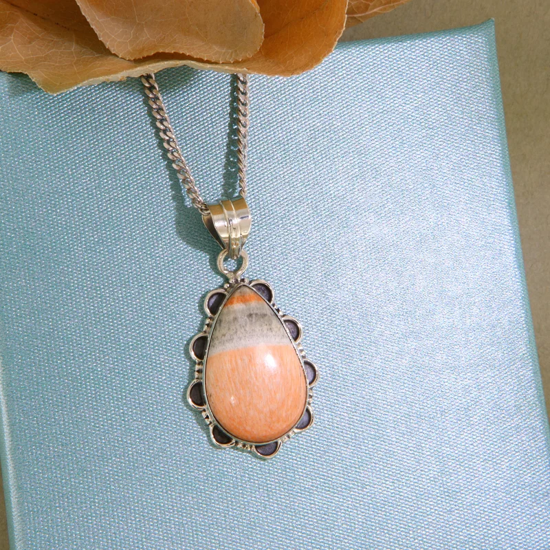 Pandantiv Argint 925 Oxidat Celestobarit Natural - Mister si Rafinament