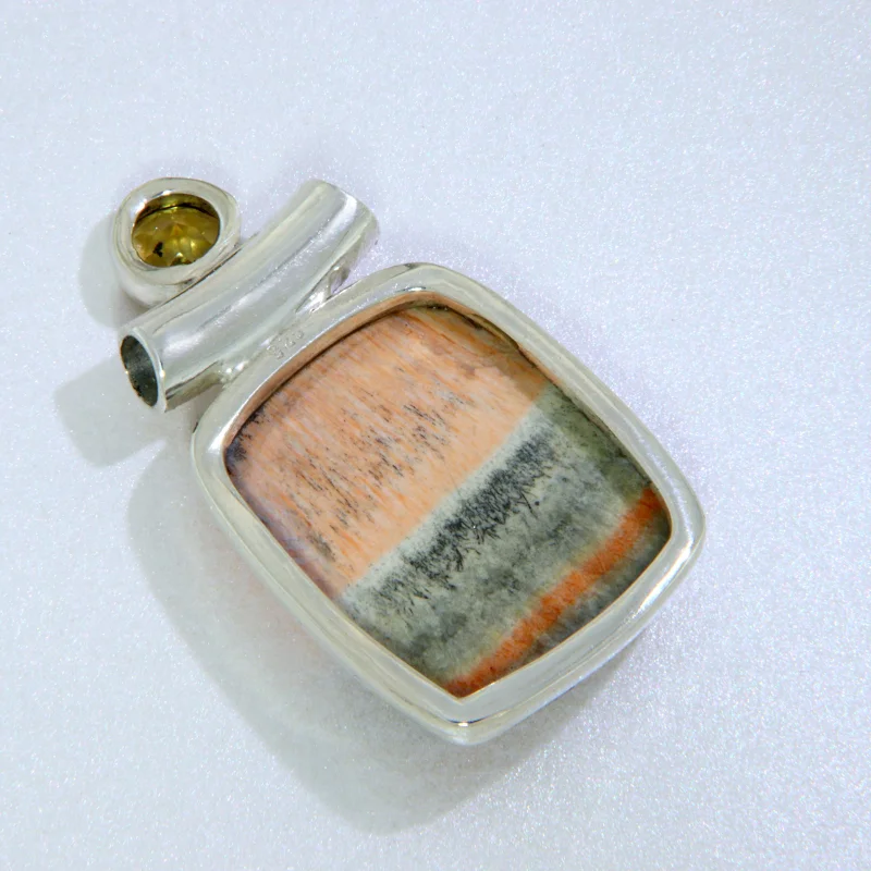 Pandantiv Argint 925 Celestobarit Citrin Naturale - Claritate si Energie