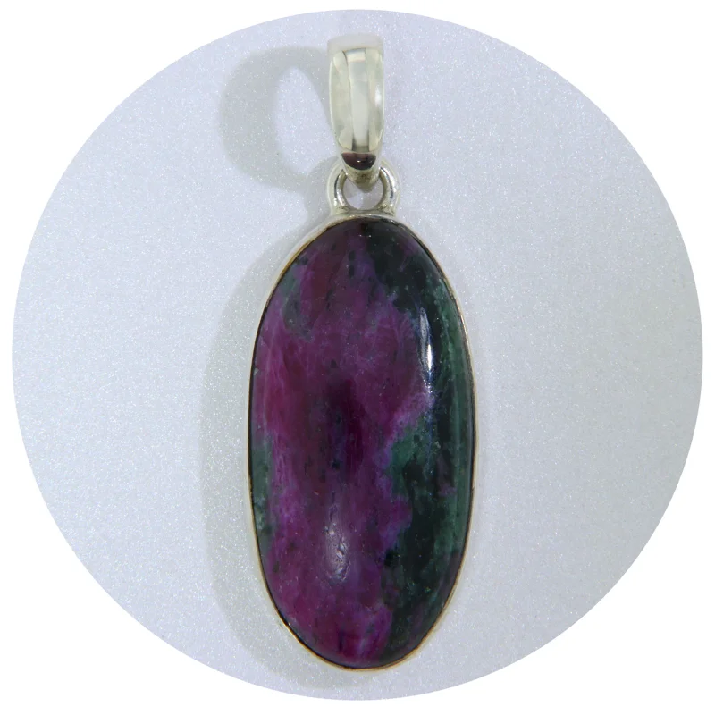 Pandantiv Argint 925 Rubin in zoisit Natural - Contrast si Energie