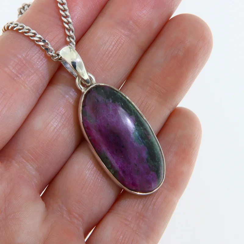 Pandantiv Argint 925 Rubin in zoisit Natural - Contrast si Energie