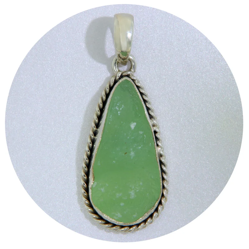 Pandantiv Argint 925 Prehnit Natural - Energie Blanda