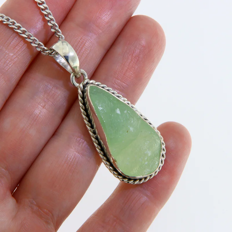 Pandantiv Argint 925 Prehnit Natural - Energie Blanda