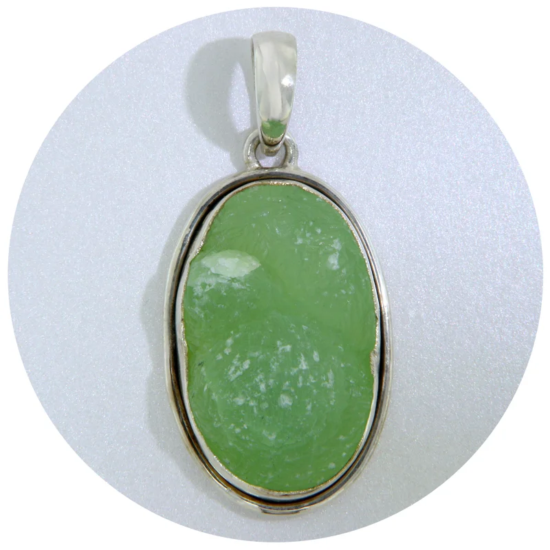 Pandantiv Argint 925 Prehnit Natural - Vibratie Pura