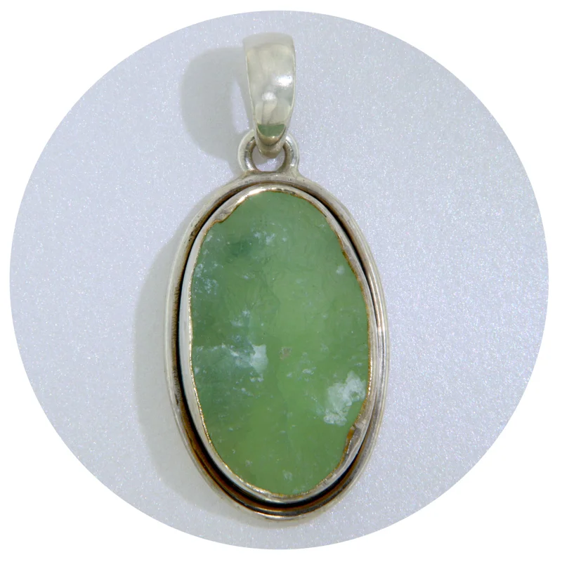 Pandantiv Argint 925 Prehnit Natural - Calm si Echilibru