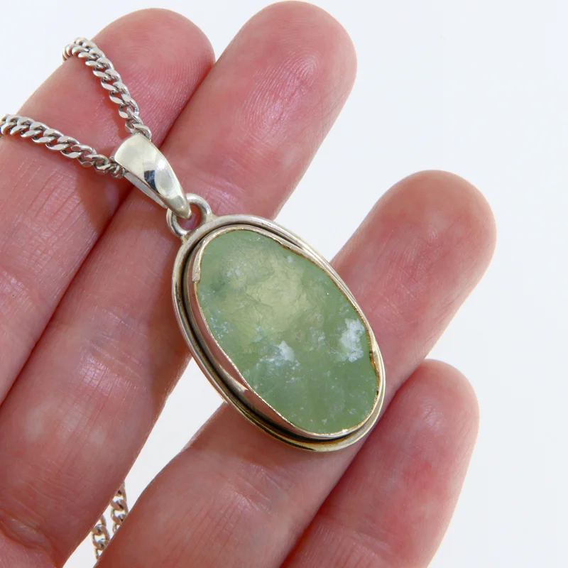 Pandantiv Argint 925 Prehnit Natural - Calm si Echilibru