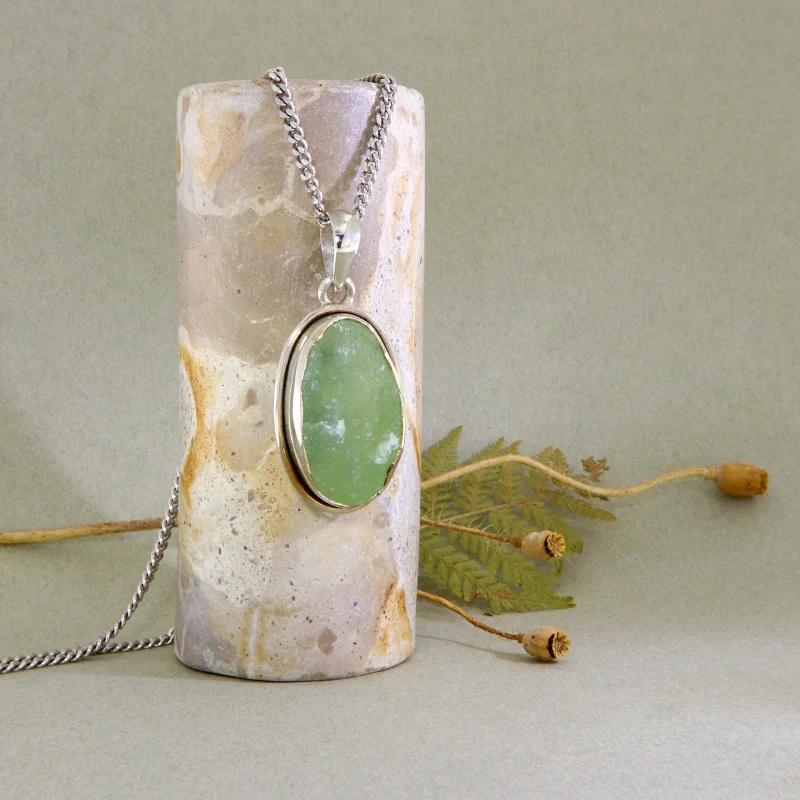 Pandantiv Argint 925 Prehnit Natural - Calm si Echilibru