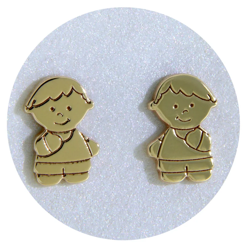 Cercei Stud Aur Galben 14k Baby Boys - Darul Vietii