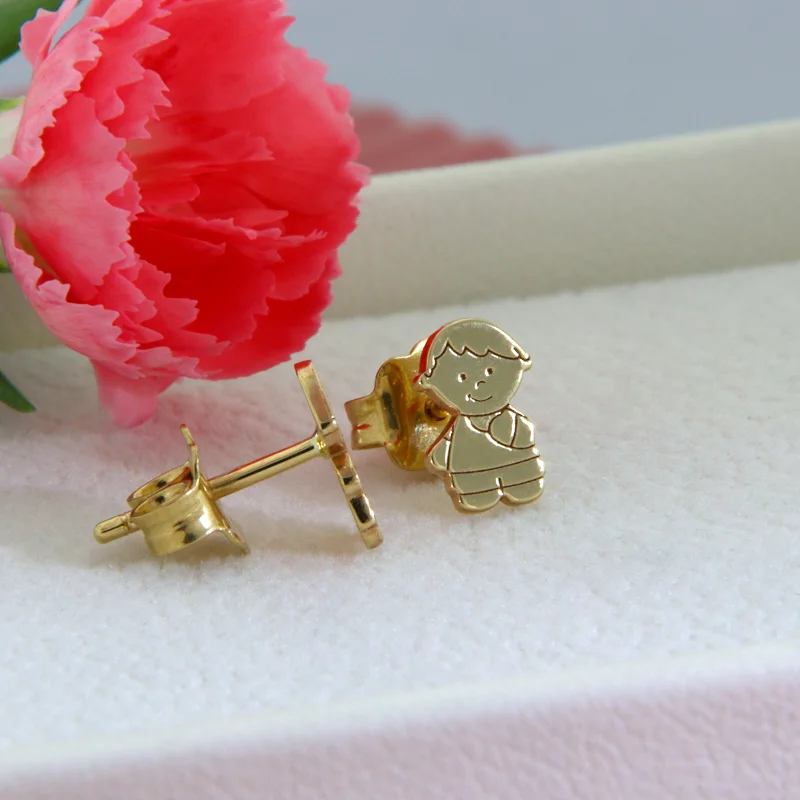 Cercei Stud Aur Galben 14k Baby Boys - Darul Vietii