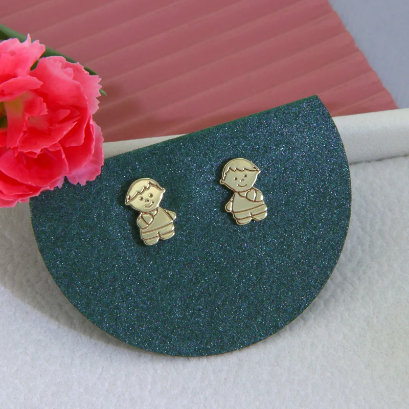 Cercei Stud Aur Galben 14k Baby Boys - Darul Vietii