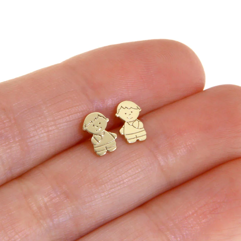 Cercei Stud Aur Galben 14k Baby Boys - Darul Vietii