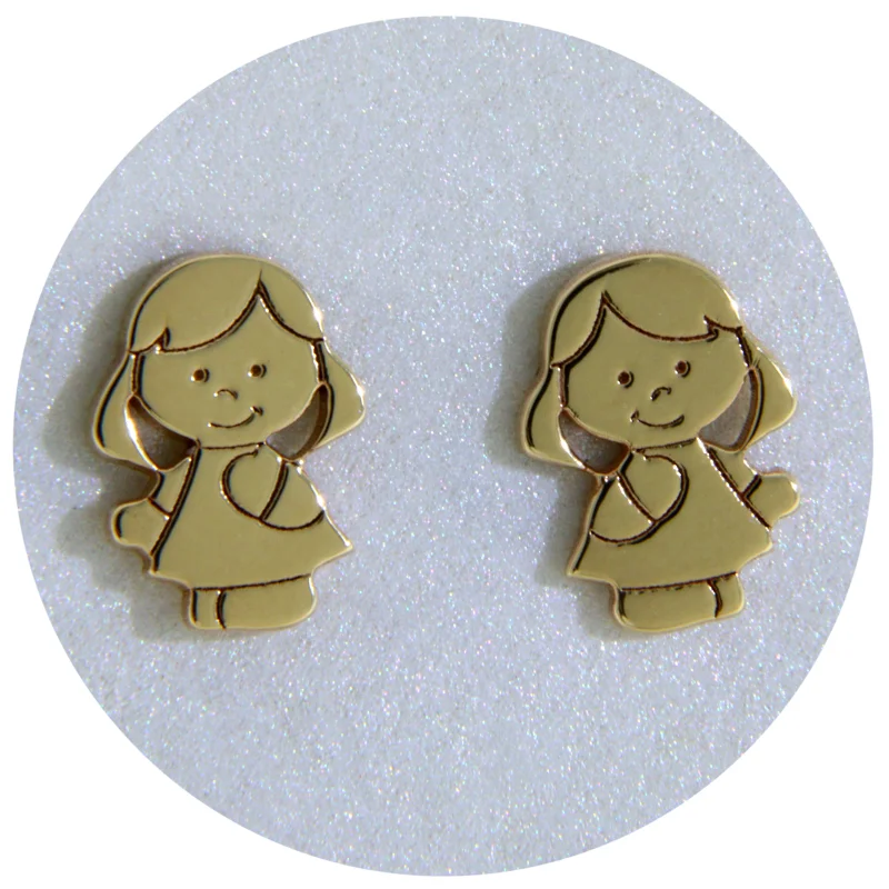 Cercei Stud Aur Galben 14k – Baby Girls - Darul Vietii