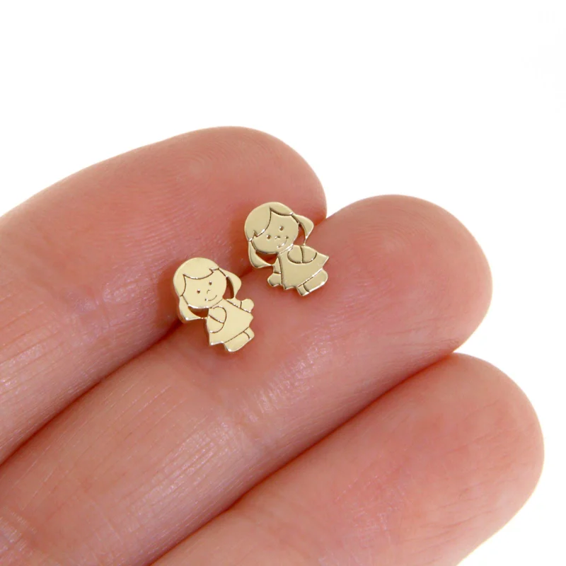 Cercei Stud Aur Galben 14k – Baby Girls - Darul Vietii