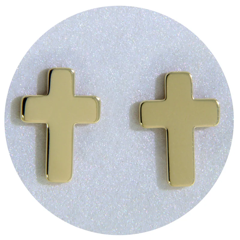 Cercei Stud Aur Galben 14k - Cruciulite - Speranta si Lumina