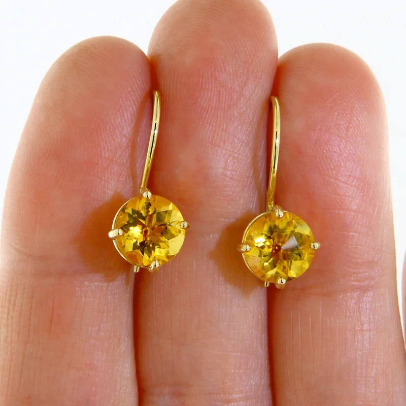 Cercei Aur 14k 585 Galben Citrin Natural - Eleganta si Energie Pozitiva