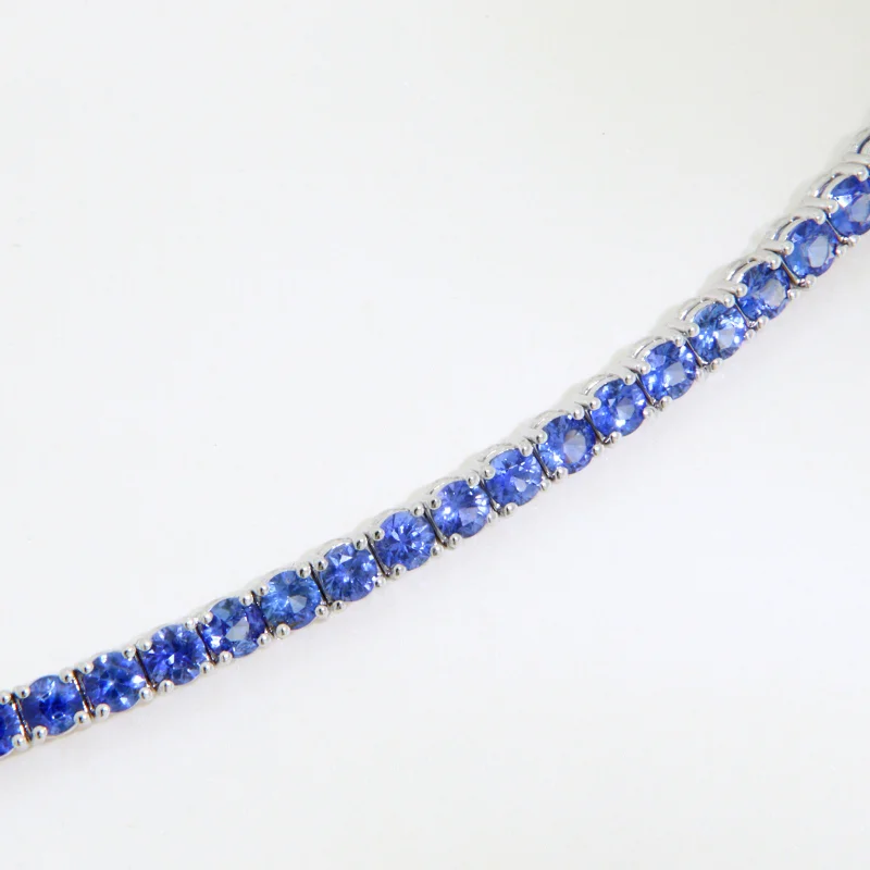 Bratara Tennis Aur Alb 14k Safire Naturale - Rafinament Distinct