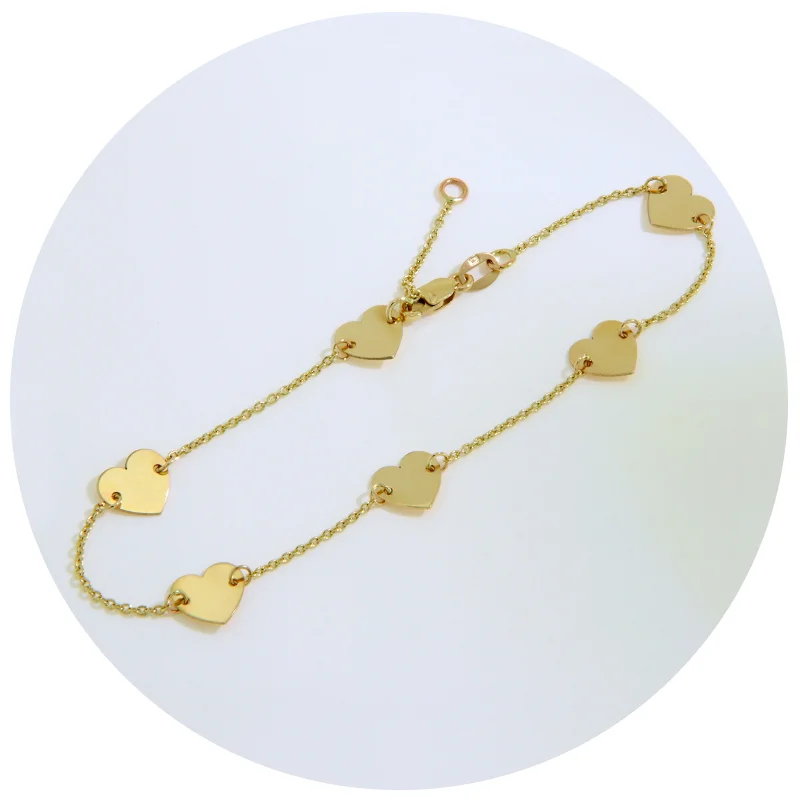 Bratara Lant Aur 14k Inimi Hearts