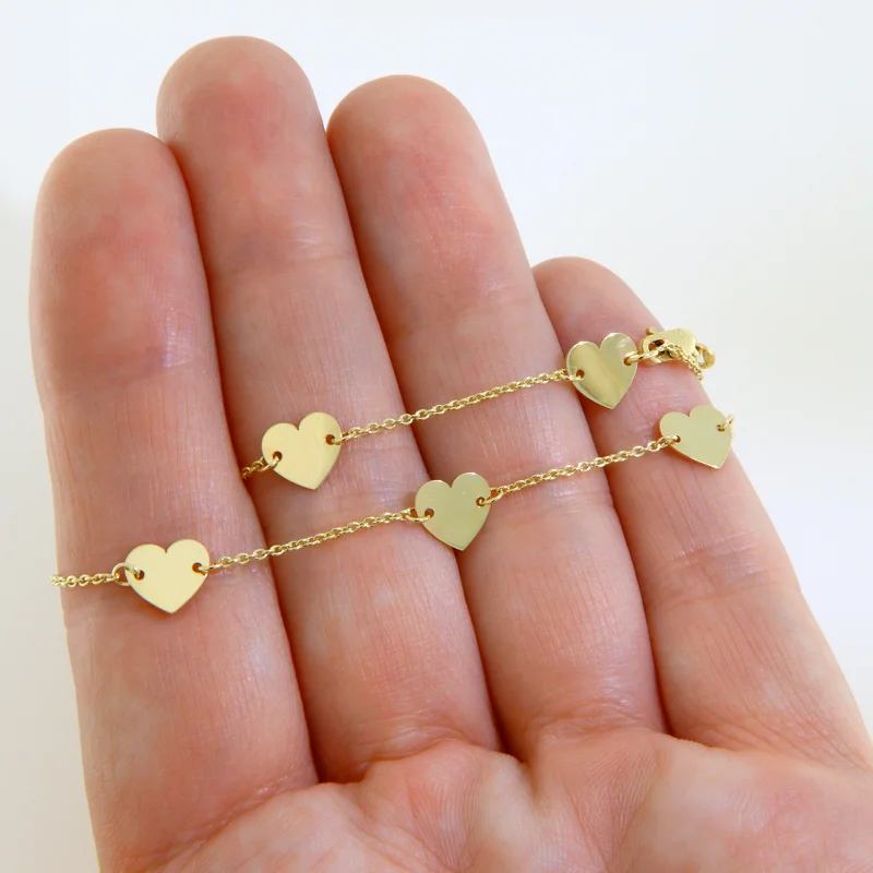 Bratara Lant Aur 14k Inimi Hearts