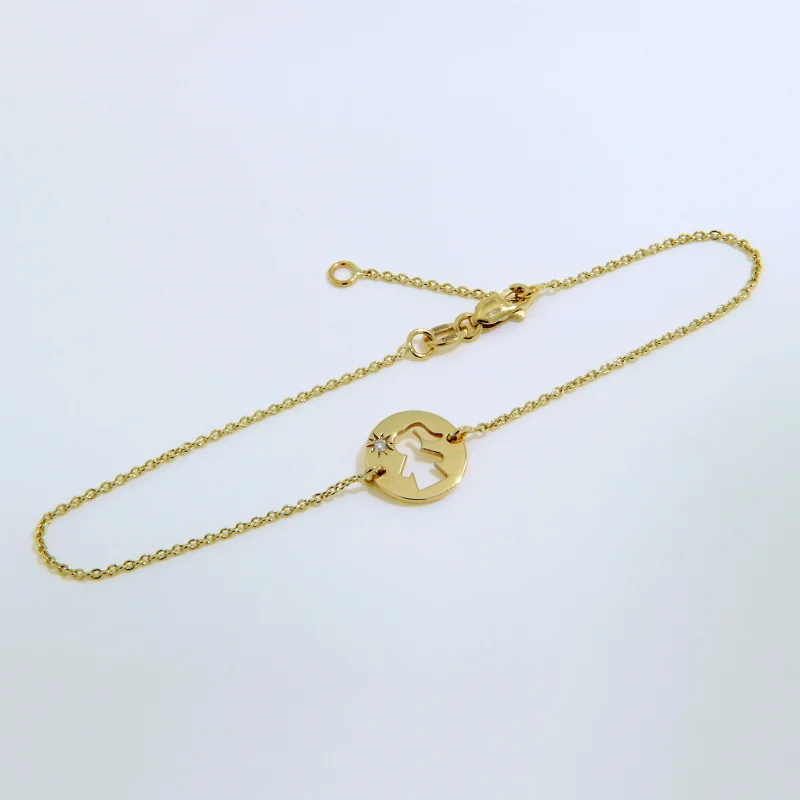 Bratara Lant Aur 14k Silueta Fata & Diamant Natural