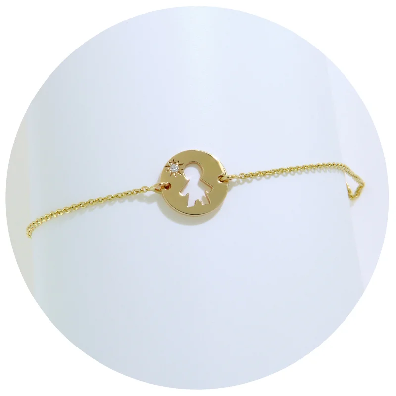 Bratara Lant Aur 14k Silueta Baiat & Diamant Natural