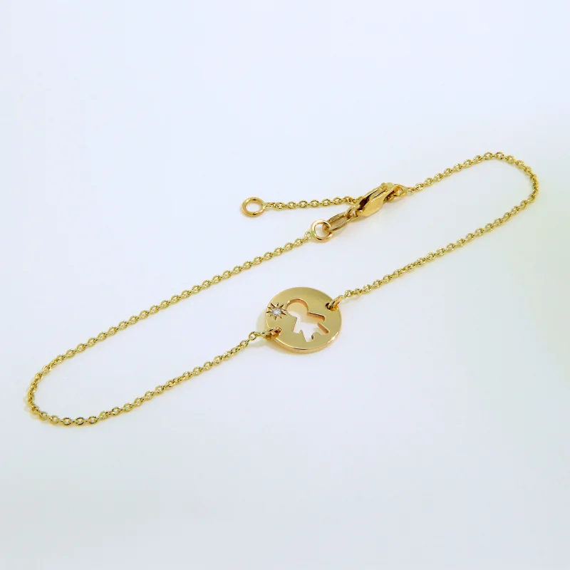 Bratara Lant Aur 14k Silueta Baiat & Diamant Natural