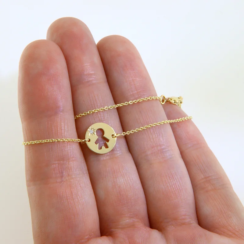 Bratara Lant Aur 14k Silueta Baiat & Diamant Natural