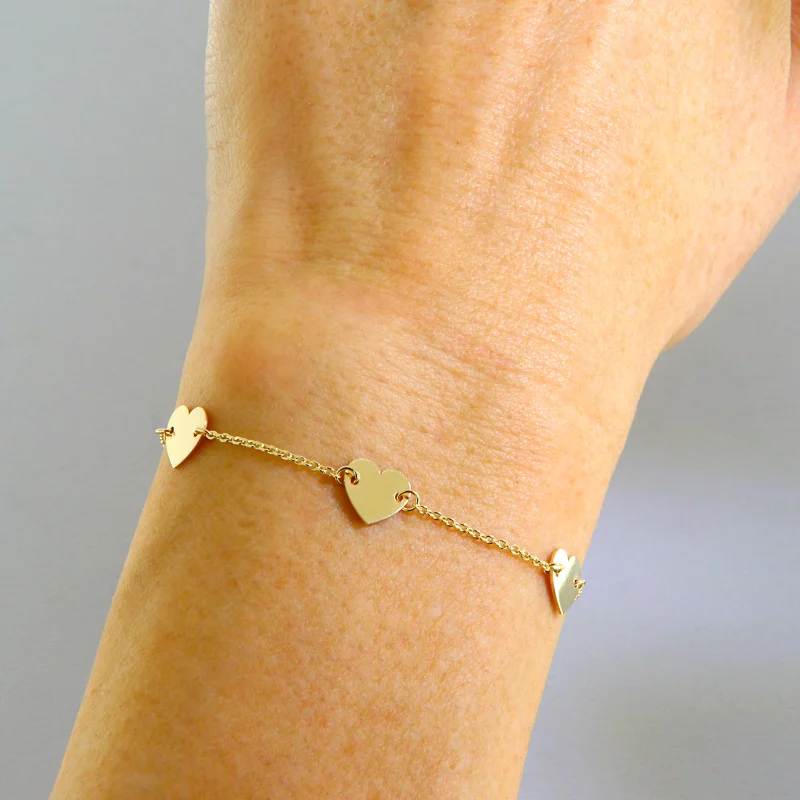 Bratara Lant Aur 14k Inimi Hearts