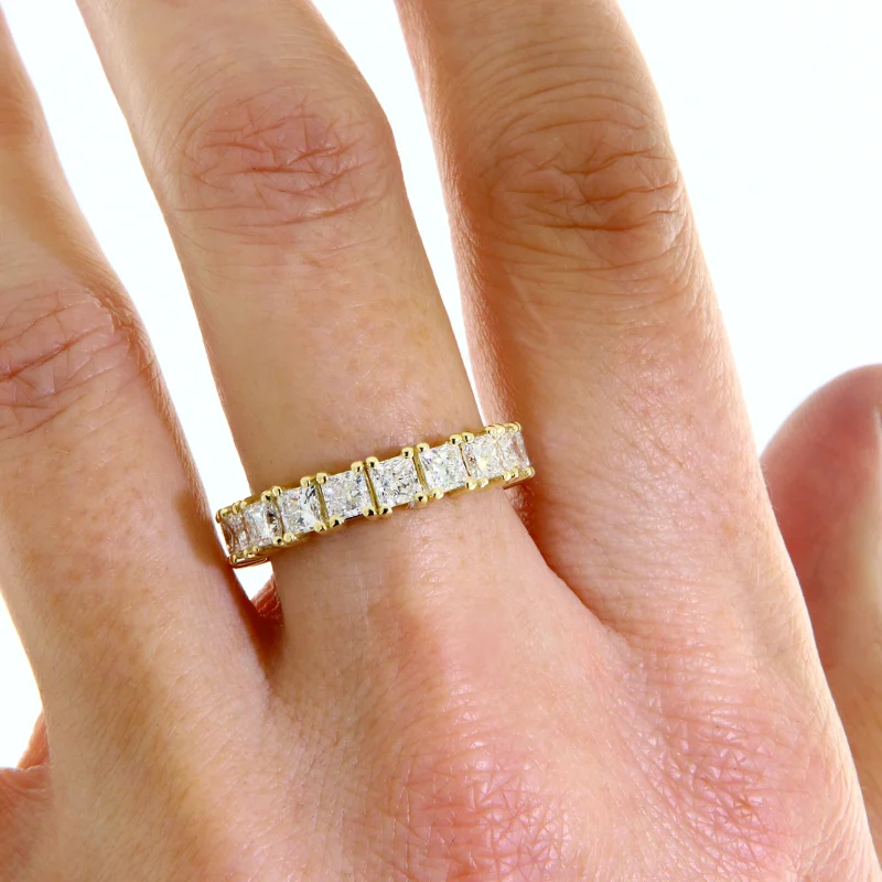 Inel Eternity Aur 14k Diamante Laborator Princess Cut
