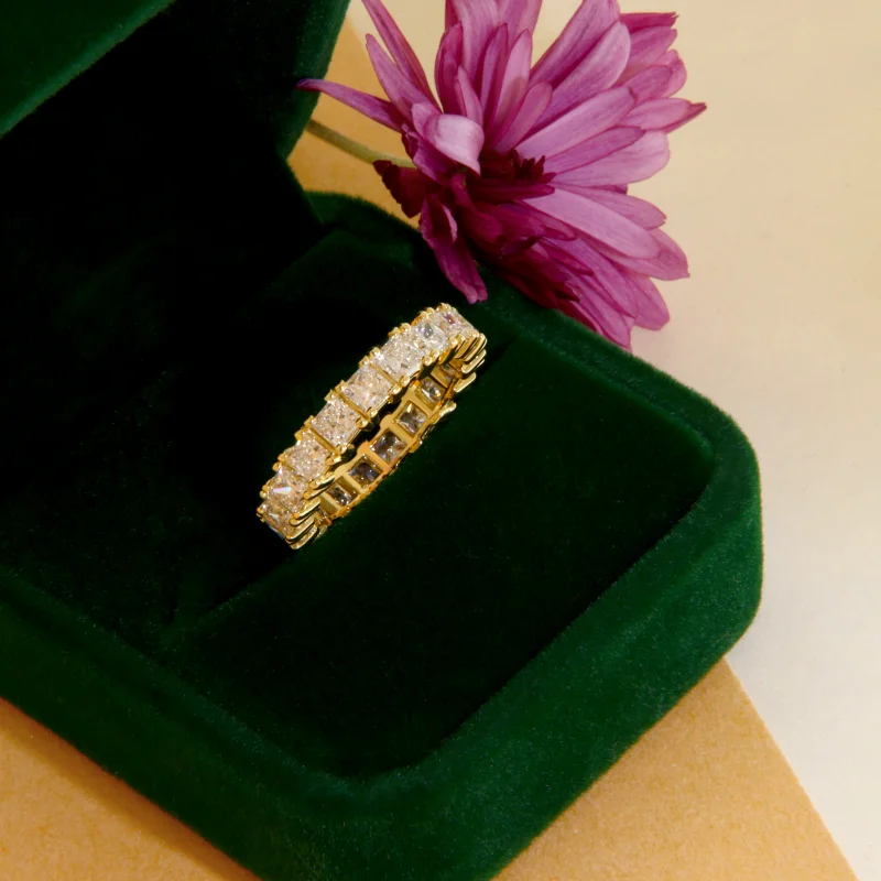 Inel Eternity Aur 14k Diamante Laborator Princess Cut