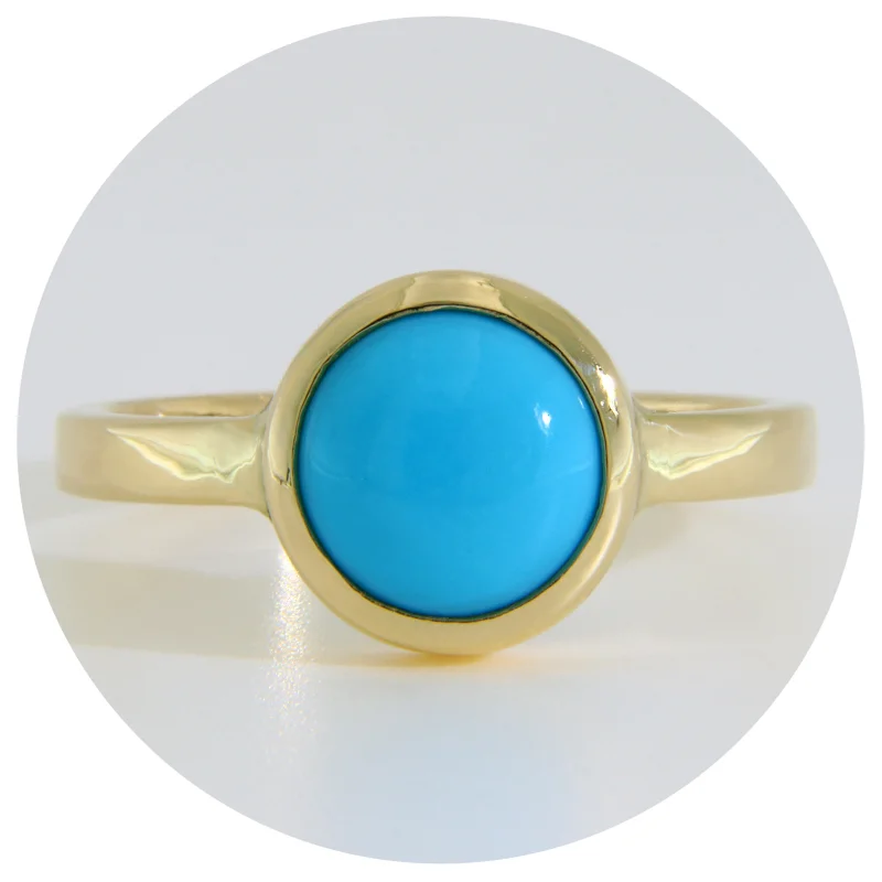 Inel Aur 14k Turcoaz Natural din mina Sleeping Beauty - Modern si Armonios