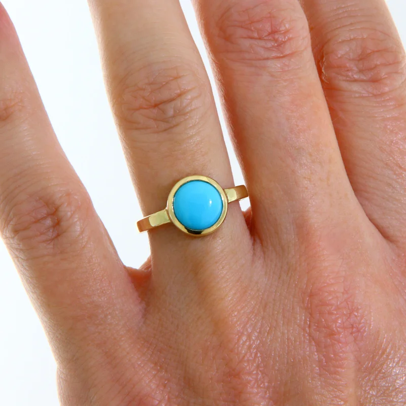 Inel Aur 14k Turcoaz Natural din mina Sleeping Beauty - Modern si Armonios