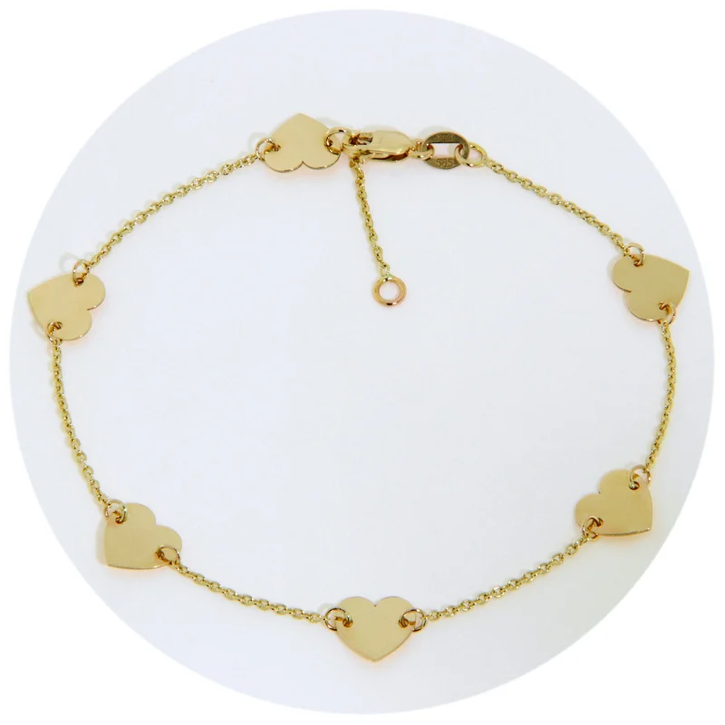 Bratara Lant Aur 14k Inimi Hearts