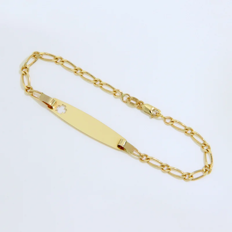 Bratara cu Lant pentru Copii Aur 14k Trifoi - Noroc si Eleganta