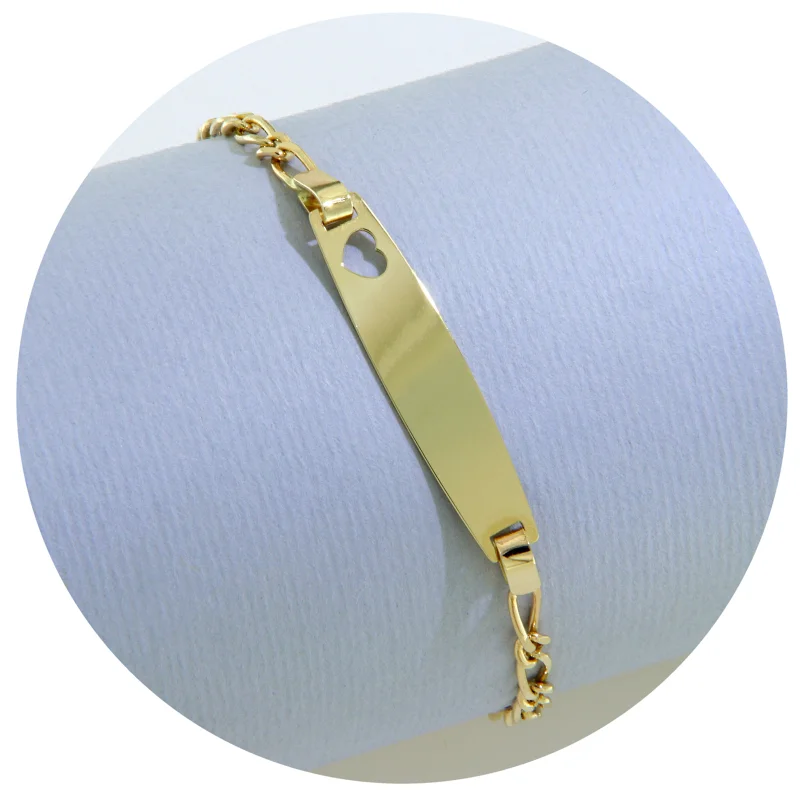 Bratara cu Lant pentru Copii Aur 14k Inima - Afectiune si Protectie