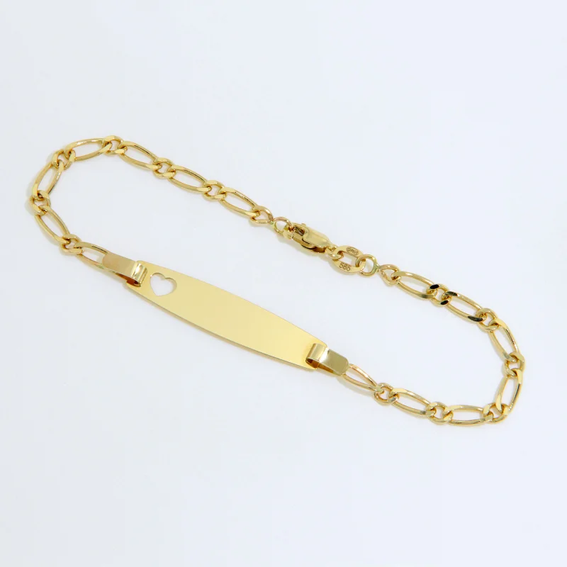 Bratara cu Lant pentru Copii Aur 14k Inima - Afectiune si Protectie