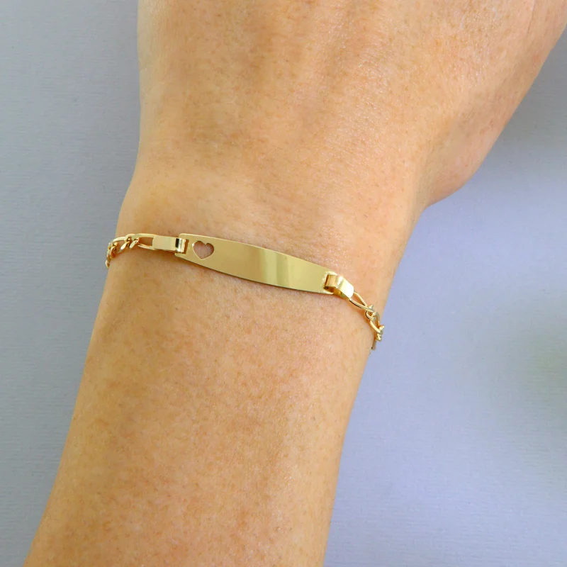 Bratara cu Lant pentru Copii Aur 14k Inima - Afectiune si Protectie