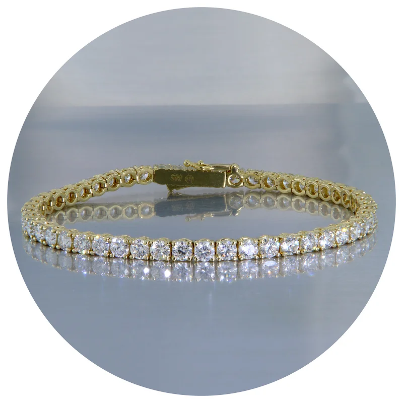 Bratara Tennis Aur Galben 14k Diamante Naturale - Stralucire Pura