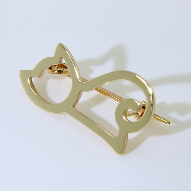 Brosa Aur Galben 14k Pisica - Eleganta Jucausa